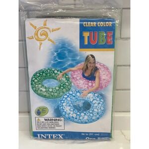 Intex Clear Color Tube Green 36" Dots Inflatable Vinyl Water Float 2011 New